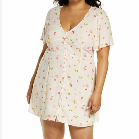 bp Dresses & Skirts - Bp Pink Apricot Floral A-Line Mini Dress in Plus Size 3x NWOT